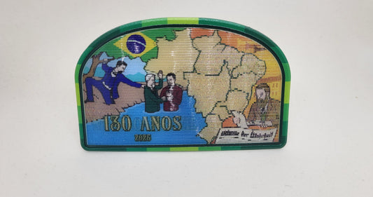 MISSÃO BRAZIL - Emblema Celebrativo de 130 anos - Patch holográfico 2 em 1 + Card histórico-informativo