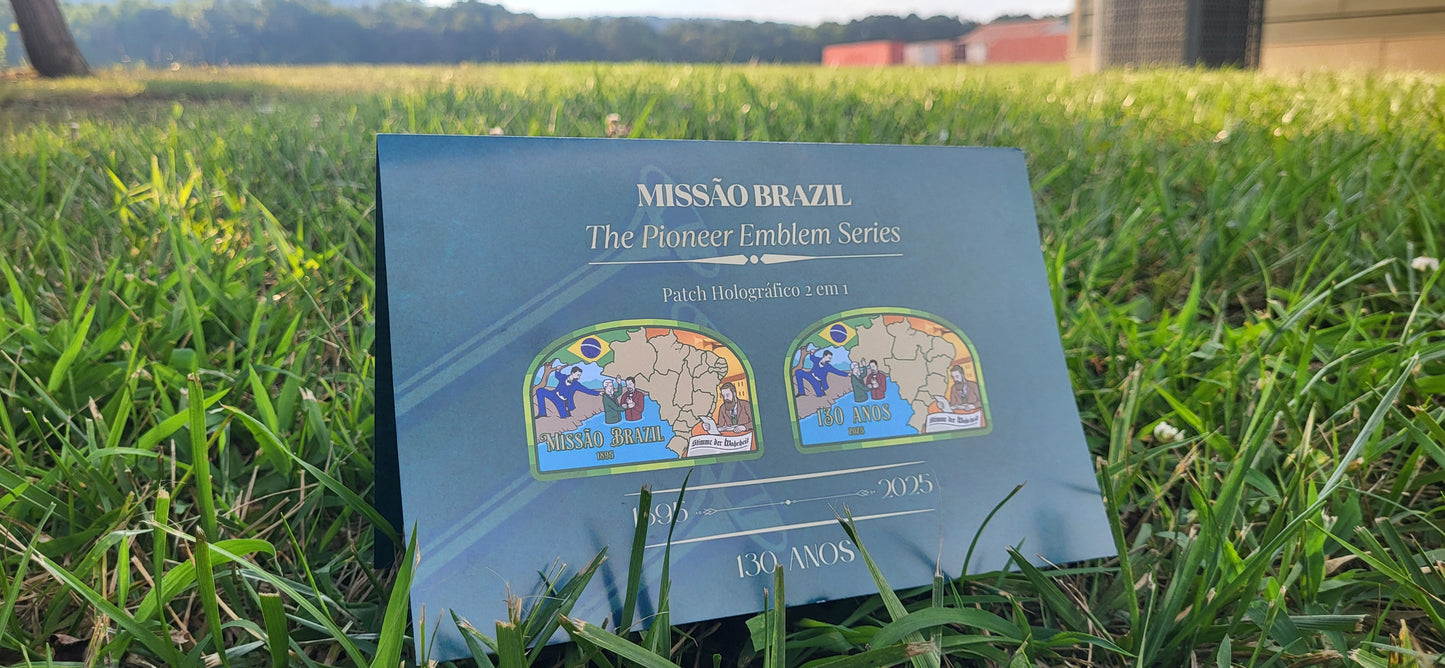 MISSÃO BRAZIL - Emblema Celebrativo de 130 anos - Patch holográfico 2 em 1 + Card histórico-informativo