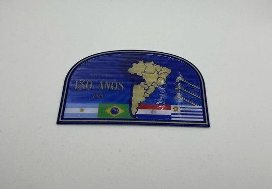MISSÃO COSTA LESTE SUL-AMERICANA - Emblema Celebrativo de 130 anos - Patch holográfico 2 em 1 + Card histórico-informativo