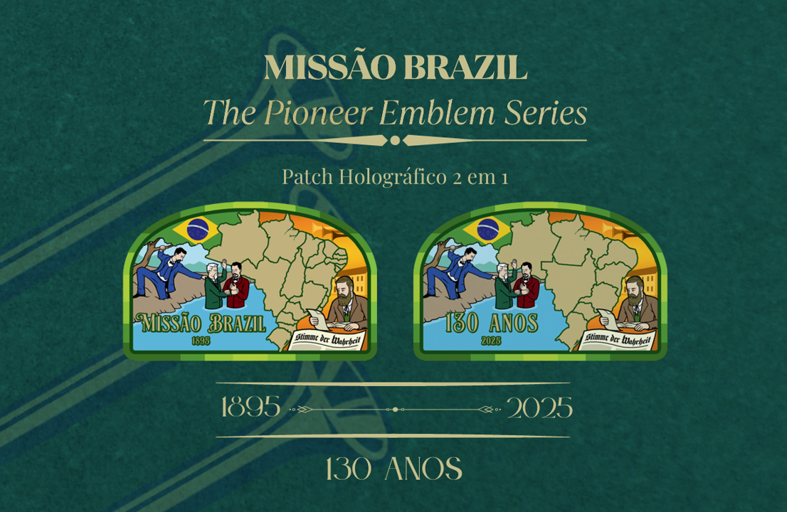 MISSÃO BRAZIL - Emblema Celebrativo de 130 anos - Patch holográfico 2 em 1 + Card histórico-informativo