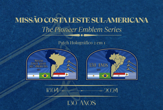 MISSÃO COSTA LESTE SUL-AMERICANA - Emblema Celebrativo de 130 anos - Patch holográfico 2 em 1 + Card histórico-informativo